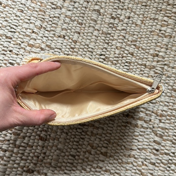 Beaded Abstract Cream and Black Clutch Purse - Picture 3 of 3